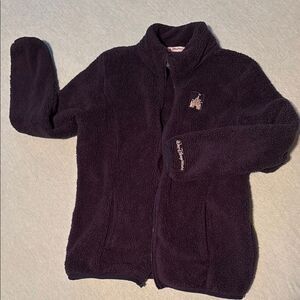 Disney World Disney Parks Fuzzy Navy Blue  Fleece Jacket Women’s Size S soft